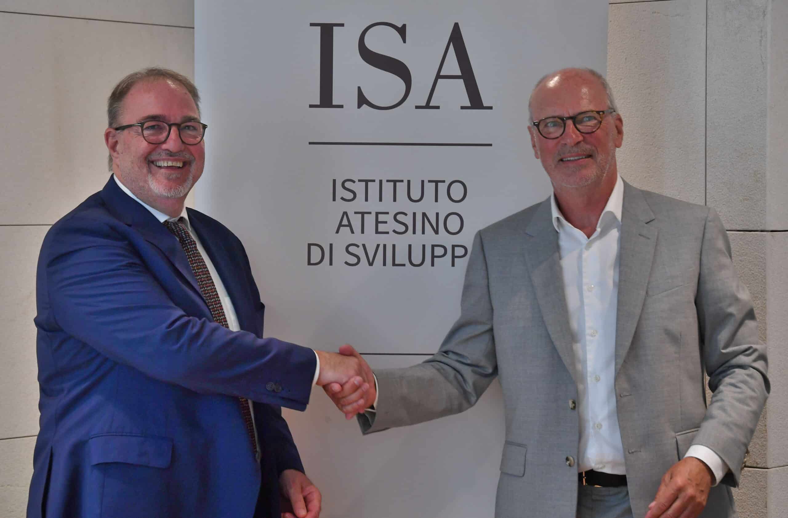 Giorgio Francheschi Deputy Chairman of ISA and Jacques Verlingue VR-Praesident der Adelaide-Gruppe und Verlingue.