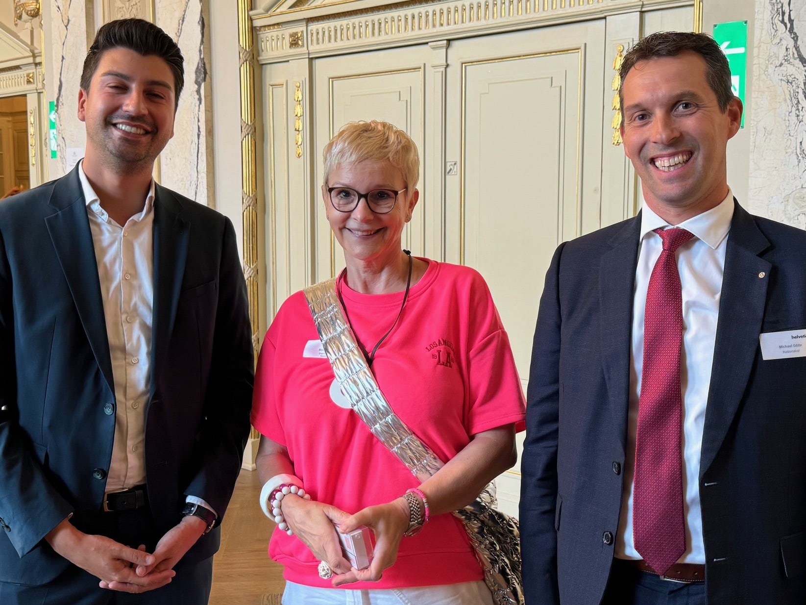 Looking back at my 2024 (2): From left to right: Fabian Mollina, NR SP, Binci Heeb, editor-in-chief and Michael Götte, NR SVP at the 2nd Helvetia Cyber-Symposium in Bern.